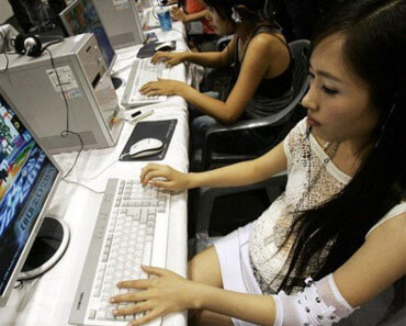 sexy asian on computer