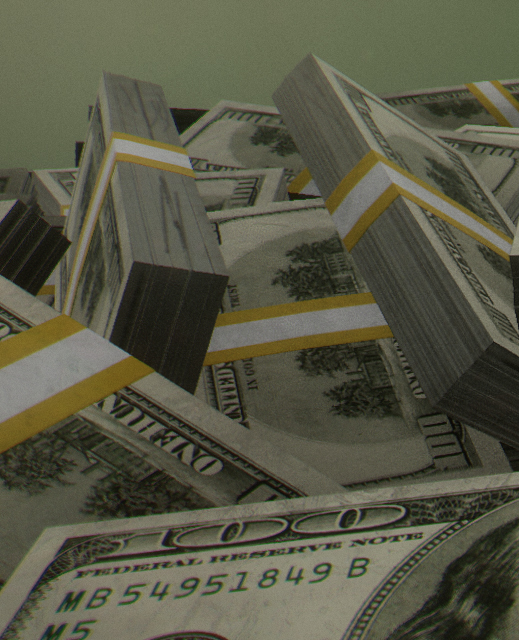 stacks of cash