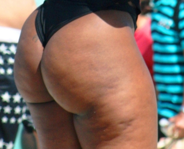 black cottage cheese ass in a thong