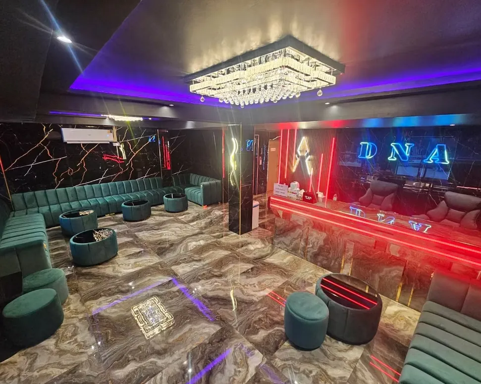 marble lobby with bright lighting